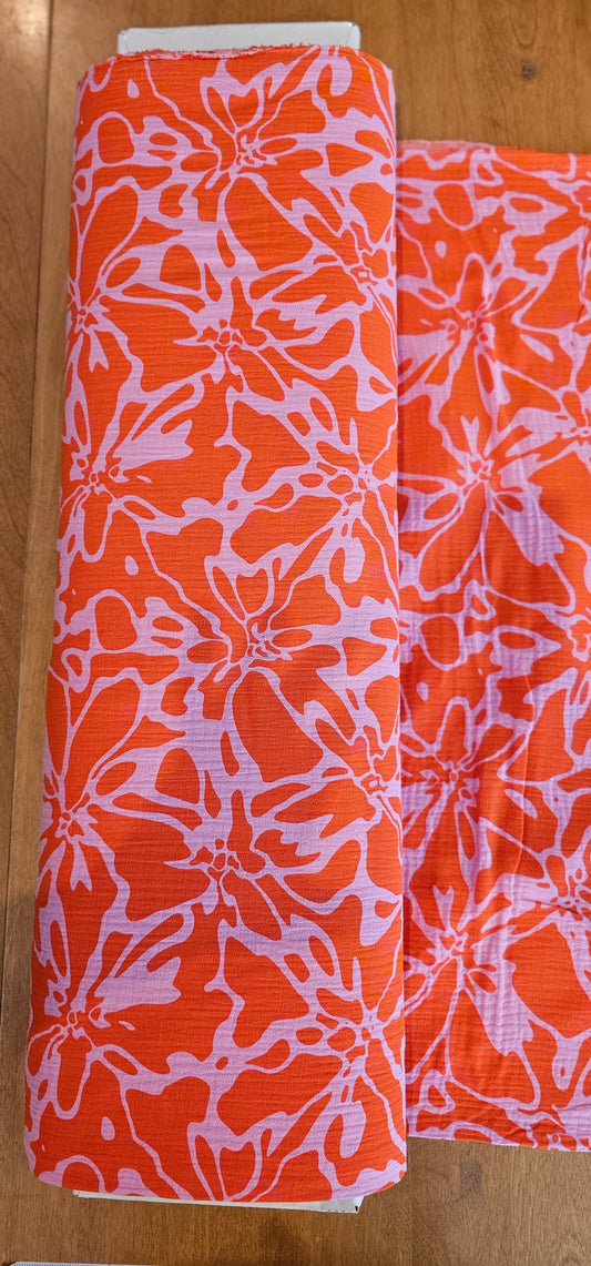 Hibiscus Cotton Gauze Orange
