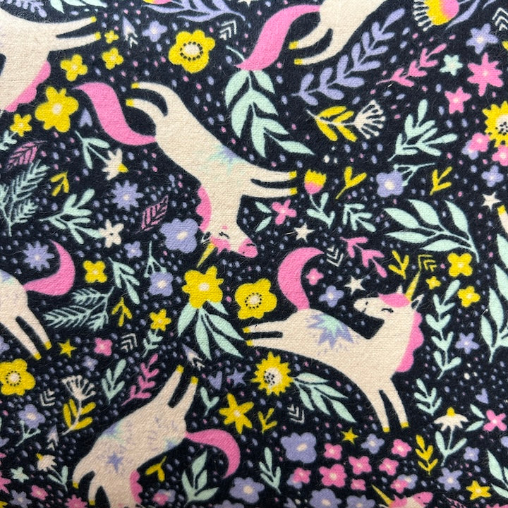 Flannelette - Unicorn - Navy